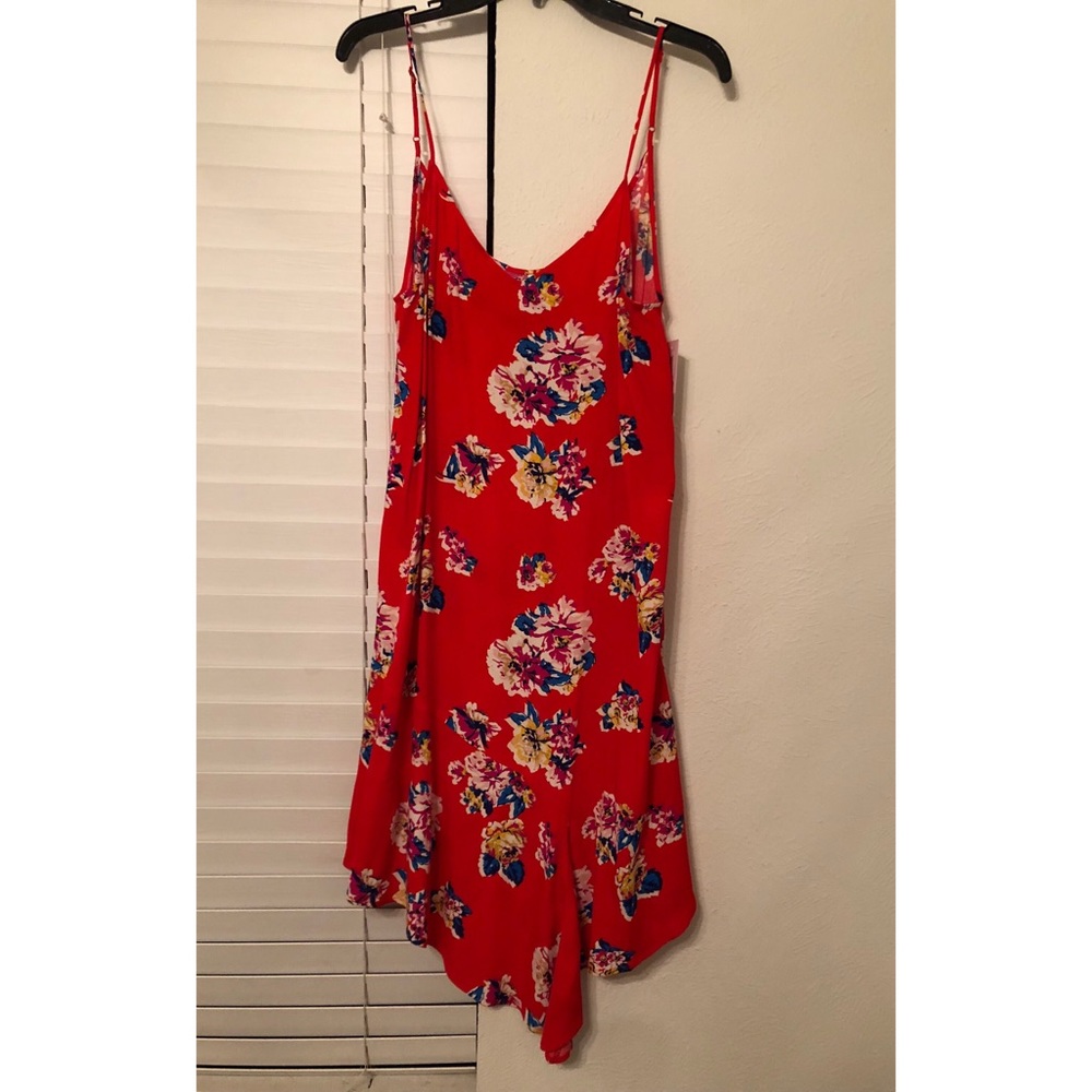 BP Mid Length Red Floral Dress